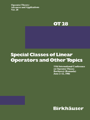 cover image of Special Classes of Linear Operators and Other Topics